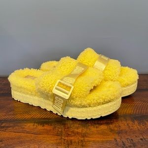 UGG Fluffita Flatform Outdoor Thick Sole Yellow Sandals
